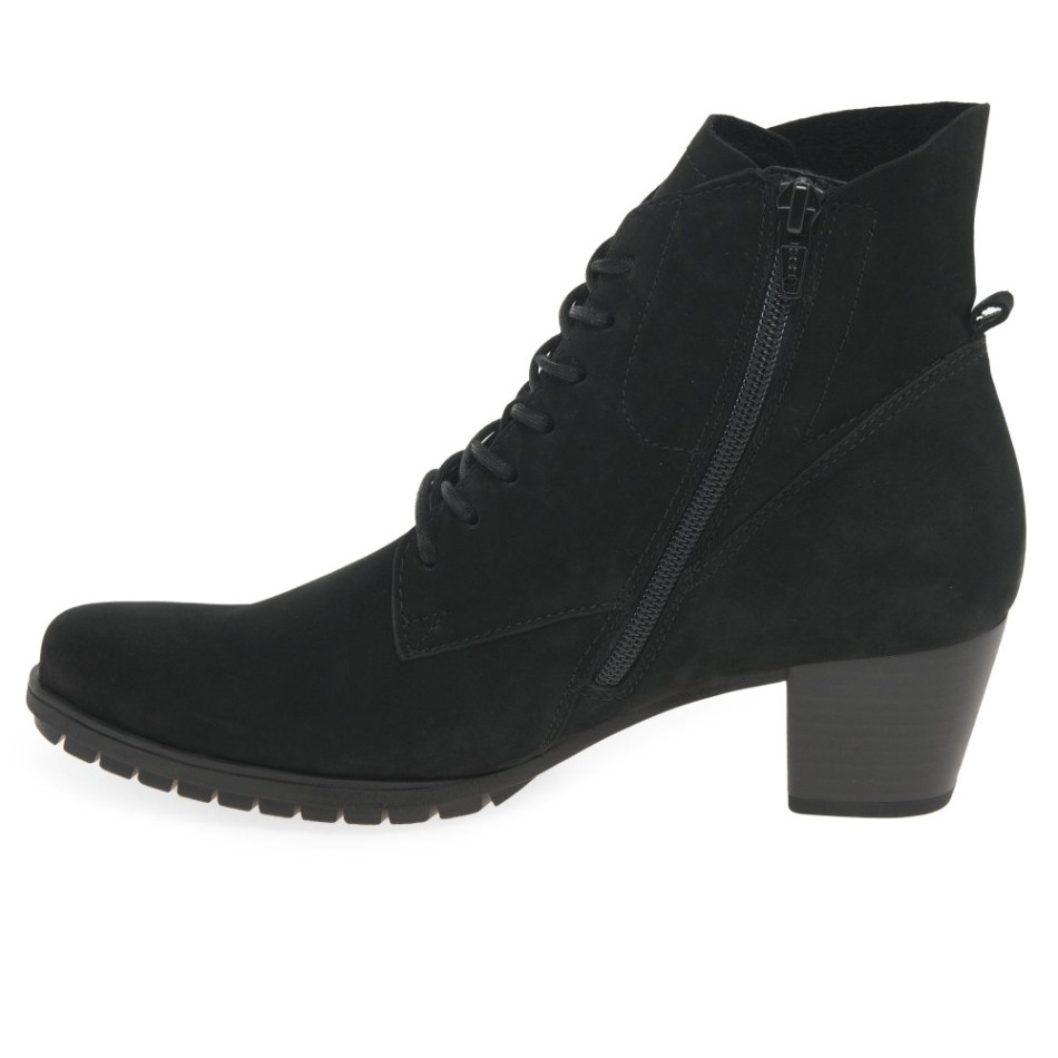Gabour | Bottines Femme Optimum En Nubuck Noir Exclusives